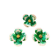 Handcrafted Verona 2-piece accessory set featuring green flower earrings and a matching gold-plated flower ring for a trendy, chic look - Modena Collection by iottigleam